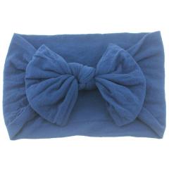 Top selling soft kids children bowknot elastic wide baby nylon headbands