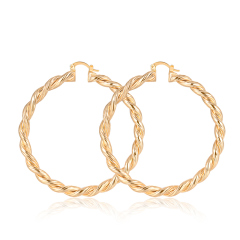 2019 new women jewelry texture twist plating 18k gold fashion thread earring