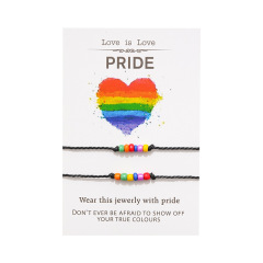 Amazon custom charm bead line rope adjustment bracelet for women men's with blessing card