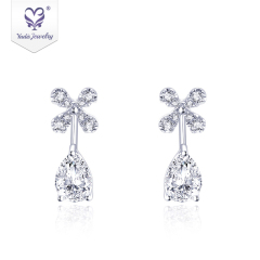 18k rose gold silver jewelry beaded Teardrop Dangle stu Moissanite diamond charm earring