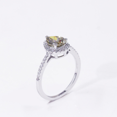 Custom 925 silver 14k 18k rose gold plated diamond engagement pear moissanite ring