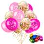 12inch rose gold confetti balloon set 1st birthday party decorations