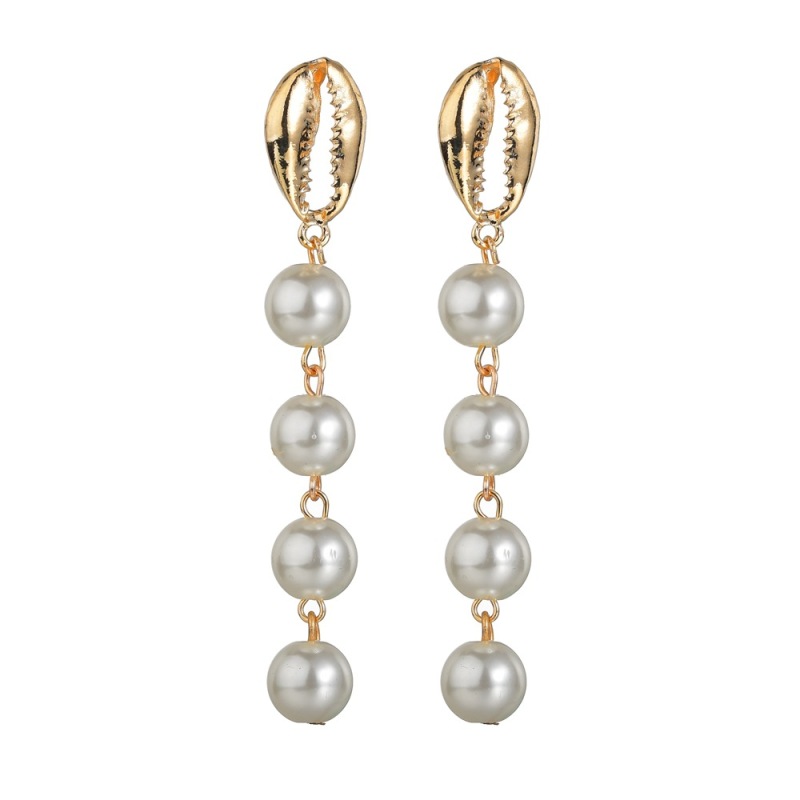 2019 American fashion jewelry for women elegant white pearl drop simple earrings