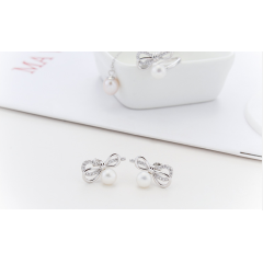 Korean fashion valentine's day christmas gift jewelry 925 silver women pearl necklace long
