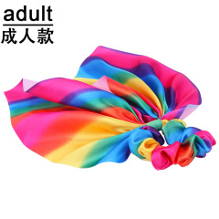 High Quality Rainbow Big Bow Stretch Ponytail holder Fabric Hair Scrunchies For Women Girls