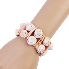 2020 new amazon ins fashion girls white handmade sea trumpet conch shell bracelets sea shell for women