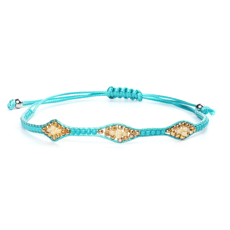 Boho 3pcs tiny bead bracelet Set woven twisted adjustable Seed Bead Bracelet