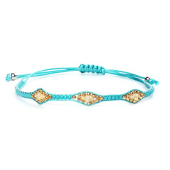 Boho 3pcs tiny bead bracelet Set woven twisted adjustable Seed Bead Bracelet
