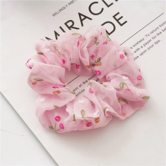 Wholesale New 2020 Korean Colorful Printed Fabric Yarn Elastic Scrunchies For Women