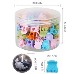 72pcs/set Small Cute Mini Korean Hair Claw Clip Set Colored Round Kids Hair Claw