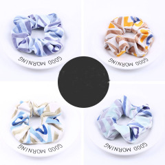 custom Women lady girl Fashion velvet fabric Scrunchies printing Color korean hair tie custom Women lady girl Fashion velvet fabric Scrunchies printing Color korean hair tie