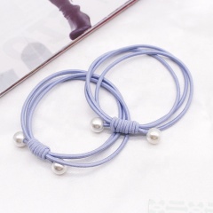Simple pearl head rope hair tie set elastic hair band decorative hair ties with pearls