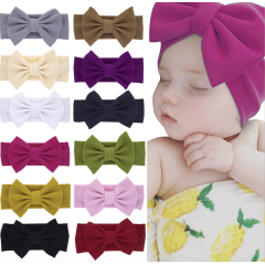 2019 Alice baby multi colorful fluffy elastic bow knot hairband girls hair accessories