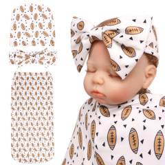 wholesale custom cute fabric printing animal unicorn fruit kids hairband hat sets bag sleep for baby