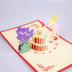 Handmade OEM logo paper boy happy birthday 3d pop up card