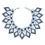 Wholesale Bohemian vintage  African Tribal Handmade Shoulder Purple Statement crystal Beaded Ethnic bib Choker necklace