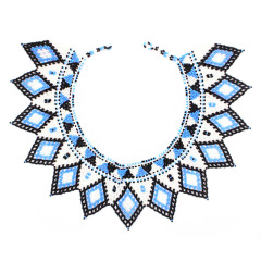 Wholesale Bohemian vintage African Tribal Handmade Shoulder Purple Statement crystal Beaded Ethnic bib Choker necklace