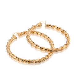 2019 new women jewelry texture twist plating 18k gold fashion thread earring