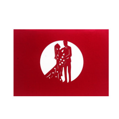 custom Promotional laser cutting handmade 3d pop up card love