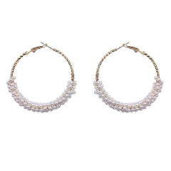 2020 Amazon hot sale Fashion Jewelry Women Girls Wedding Bridal Pearl Hoop Earrings