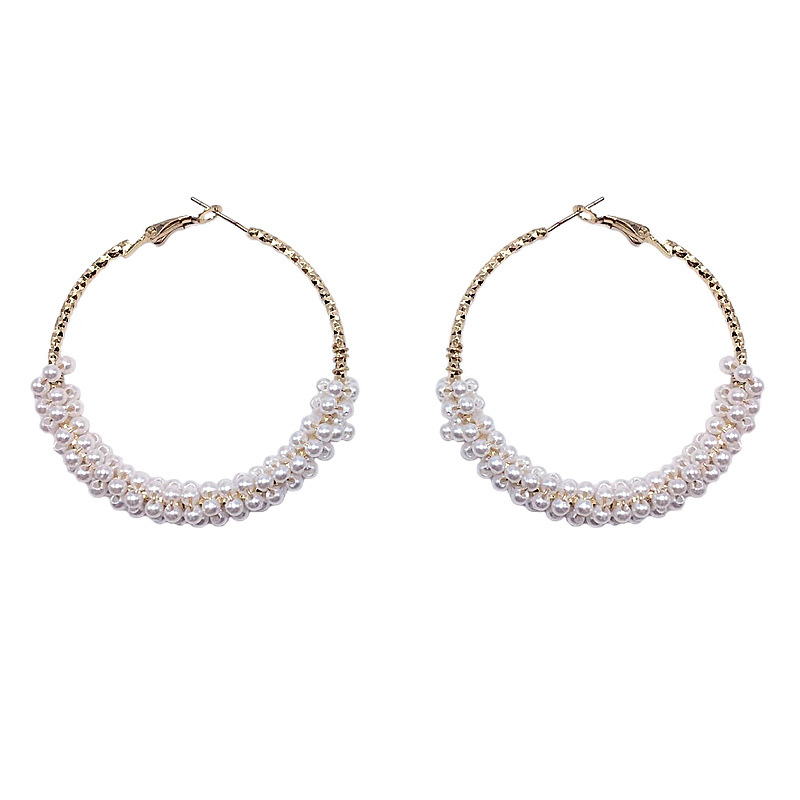 2020 Amazon hot sale Fashion Jewelry Women Girls Wedding Bridal Pearl Hoop Earrings 2020 Amazon hot sale Fashion Jewelry Women Girls Wedding Bridal Pearl Hoop Earrings