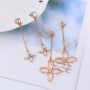 New 2019 trending product silver gold crystal flower tassel earrings