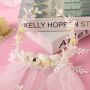 Wholesale cheap korea Rhinestone gold bridal flower white floral garland for wed Wholesale cheap korea Rhinestone gold bridal flower white floral garland for wed
