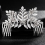 Handmade flower gold crystal hair accessories wedding bridal hair combs
