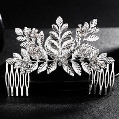 Handmade flower gold crystal hair accessories wedding bridal hair combs