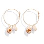fashion best sell wish amazon korean women ladi jewelry earrings set ocean hoop drop shell earring