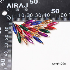2020 new fashion korean girls jewelry statement colorful crystal rhinestone wing earrings for women