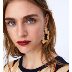 Fashion fancy vintage wholesale bohemian jewelry geometric long hanging acrylic alloy earring