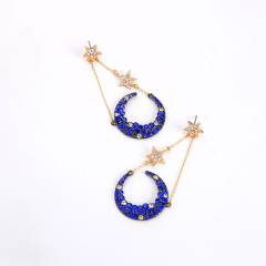 2019 Wholesale lovely silver gold half shape sailor moon star earring
