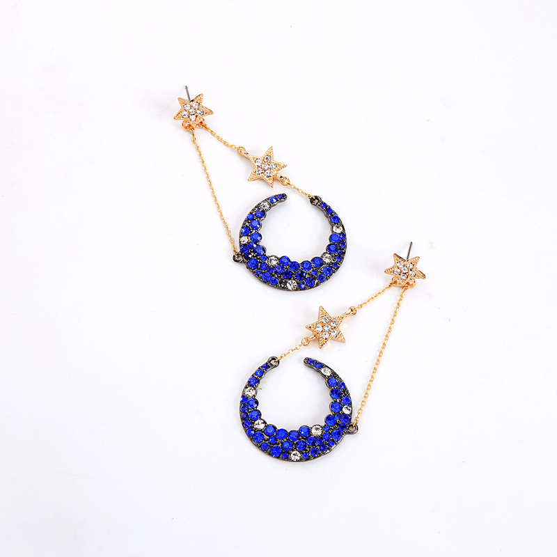 2019 Wholesale lovely silver gold half shape sailor moon star earring