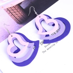 New design handmade wood hook heart love shape dangling tragus earrings jewelry