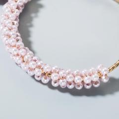 Fashion Trendy Bohemia Round Women Jewelry Pearl Big Circle Hoop Earrings