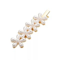 Trendy Wedding Elegant Hair Accessories Pearls Flower Hair Clips For Girl