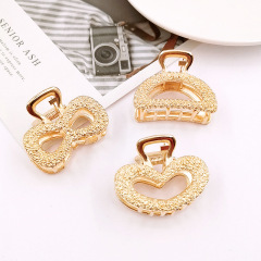 fashion bow heart shaped geometric metal hair claw for women