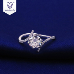 Custom 14k 18K sliver rose gold jewelry real colored diamond engagement ring wedding