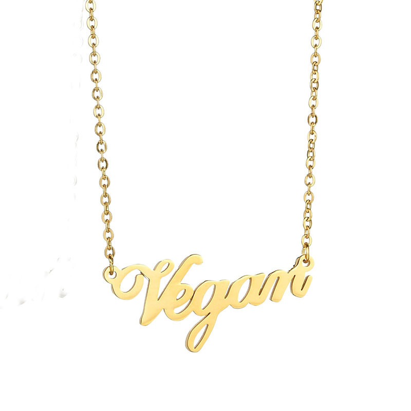Handmade Customized Cursive Font Name plate Pendant choker Stainless Steel name necklace personalised
