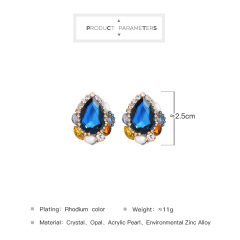 2019 Hot Sale Silver Jewelry 925 Sterling Silver Blue Diamond Cat Stud Earrings