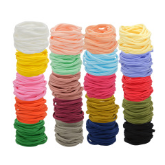 Hot sale soft solid color newborn kids girls toddler elastics baby nylon headbands
