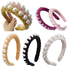 2020 new baroque women pearl hairband gold Hair Accessories Headwear Velvet big pearl headband 2020 new baroque women pearl hairband gold Hair Accessories Headwear Velvet big pearl headband
