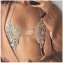 2020 New fashion geometric diamond   bikini crystal rhinestone sexy chest chain tide body chain bra jewelry