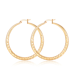 Wholesale fashion 18k gold plated round frosted copper earrings for women Wholesale fashion 18k gold plated round frosted copper earrings for women