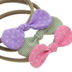 2020 Spring picnic fashion baby girl bow knot elastic hair tie for kids hair accessories