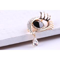 Factory Direct Sale Fashion Jewelry Crystal Rhinestone Teardrop Blue Eye Brooches