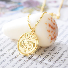 hot sale amazon ins girl women pendant gold circle 925 sterling silver necklace hot sale amazon ins girl women pendant gold circle 925 sterling silver necklace