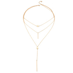 Cheap wish Amazon best seller bohemian women gold layer chocker multi three layered necklace