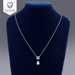 New Fashion Wedding 18K White Gold Plating Teardrop Moissanite Diamonds Pendant Necklace